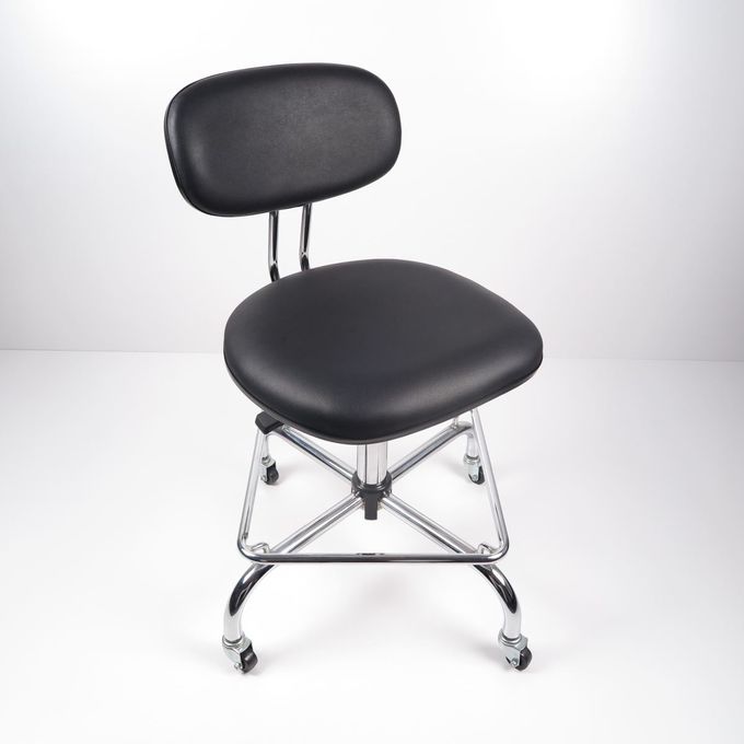 Стул черного офиса работы стульев ПУ кожаного эргономического ЭСД проводной с подставкой для ног